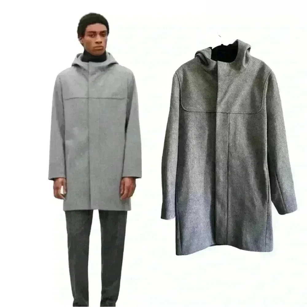 COS Men's Tailored Coat Grey Wool Size 36r